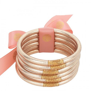 Budha Girl Champagne All Weather Bangles- size small Champagne All Weather Bangles - Serenity Prayer | BuDhaGirl main image 2