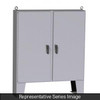 N4 3-pt Dbl Door Floormount Encl w/panel - 60 x 60 x 18 - Steel/Gray