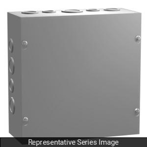 N1 Screw Cover w/KO's - 12 x 8 x 4 - Steel/Gray