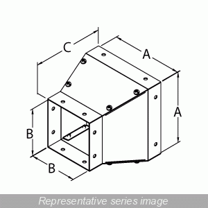 Reducer - 12 x 12 to 8 x 8 - Steel/Gray