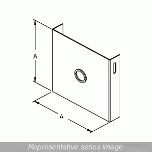 Closure Plate w/ KO - 12 x 12 - Steel/Gray