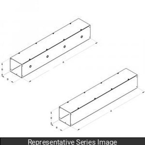 Straight Section with KO - 4 x 4 x 48 - Steel/Gray