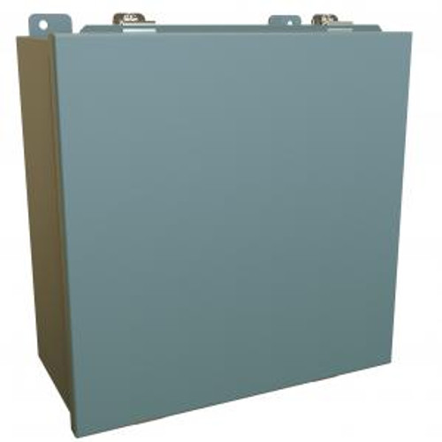 N4 J Box, Hinge Cover w/panel - 12 x 12 x 6 - Steel/Gray