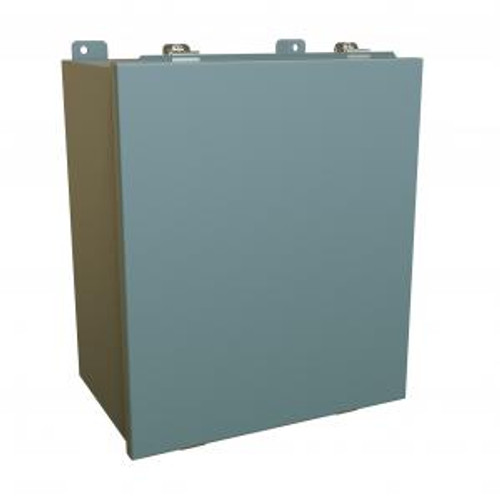 N4 J Box, Hinge Cover w/panel - 14 x 12 x 8 - Steel/Gray