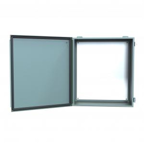 N12 J Box, Hinge Cover w/panel - 16 x 14 x 6 - Steel/Gray