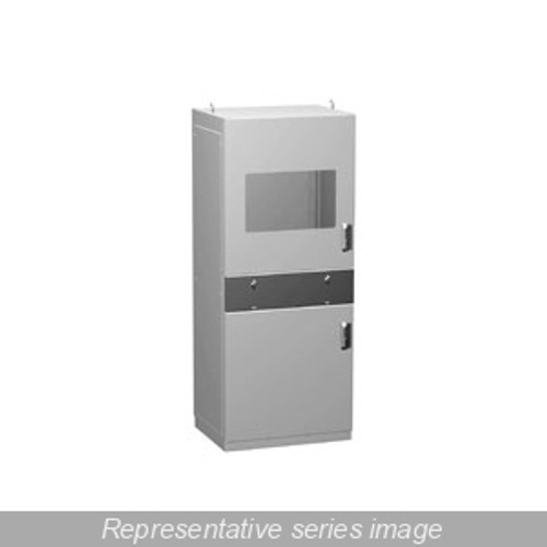 Modular PC Encl. w/ Solid Door - 1600 x 700 x 600 - Steel/Beige