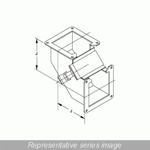 N12 Wireway, 90 Elbow, Inside Open - Fits 2.5 x 2.5 - Steel/Gray