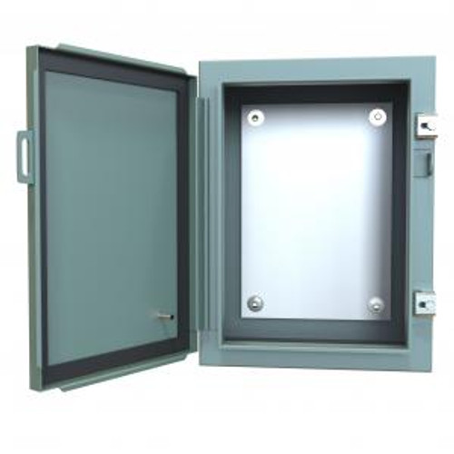 N12 Wallmount Encl w/panel - 16 x 12 x 8 - Steel/Gray