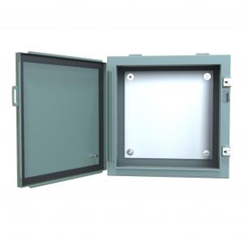 N12 Wallmount Encl w/panel - 16 x 16 x 8 - Steel/Gray