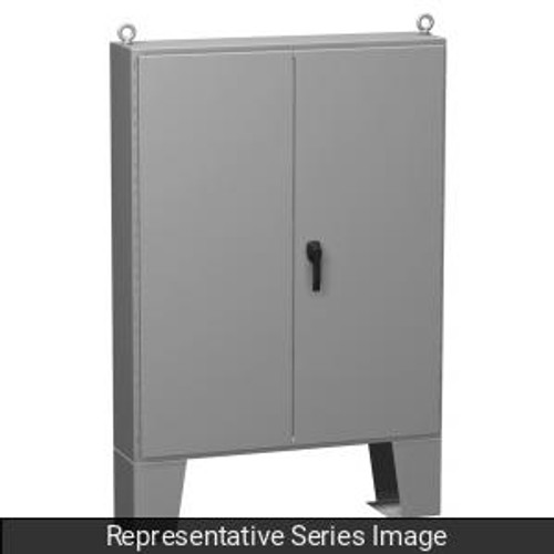 N12 Dbl Door Floormount Encl w/panel - 60 x 48 x 12 - Steel/Gray