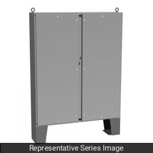 N4X Qtr Turn Dbl Door Floormount Encl w/panel - 60 x 60 x 12 - 316 SS