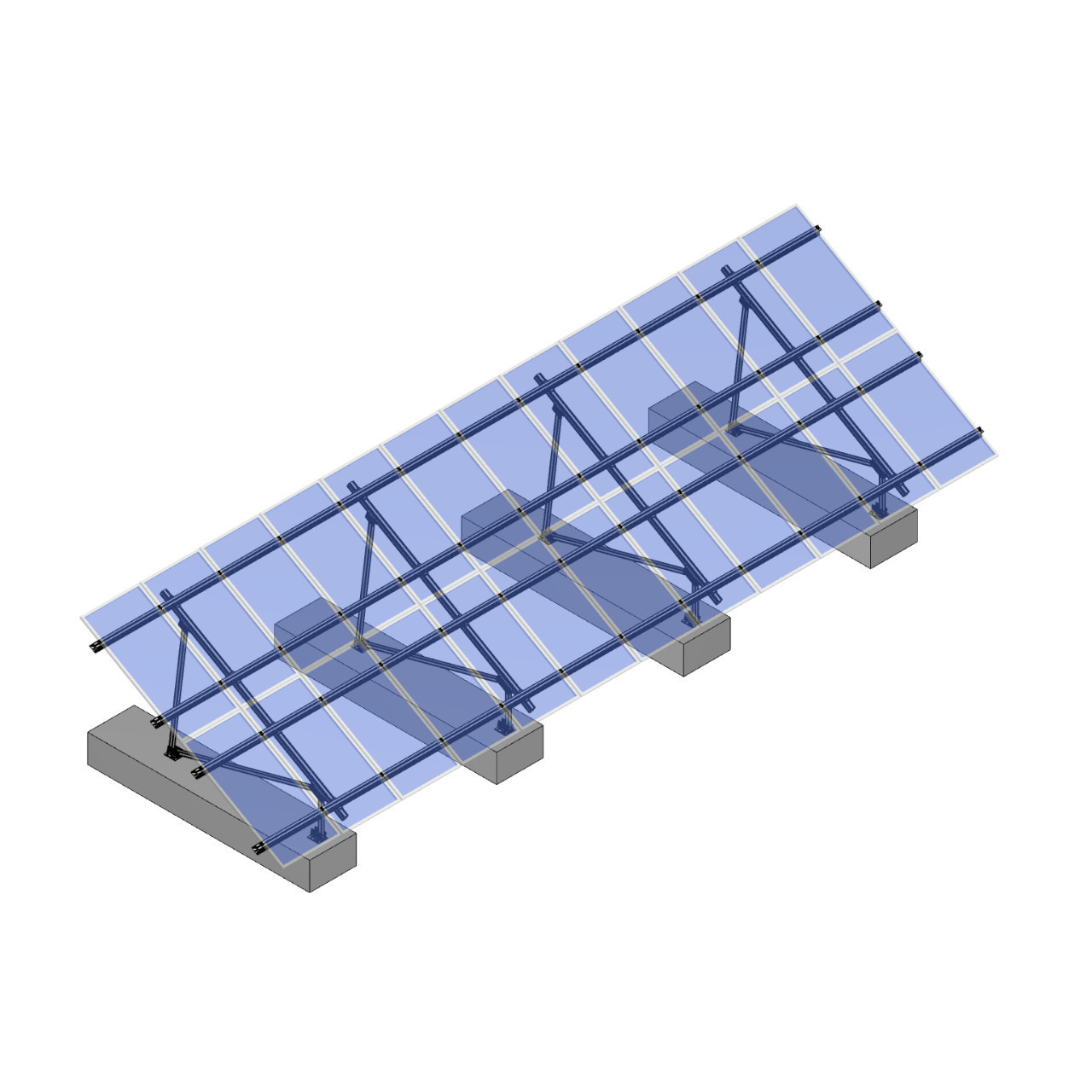 Schletter - PVMax 2Vx12-30deg-Concrete-Transparent-Panels