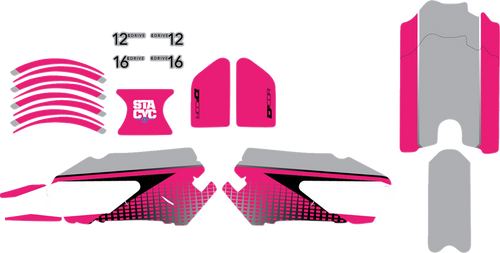 D'Cor Visuals Stacyc Stability Cycle Graphic Kit - 12" & 16" - Pink 10-80-203
