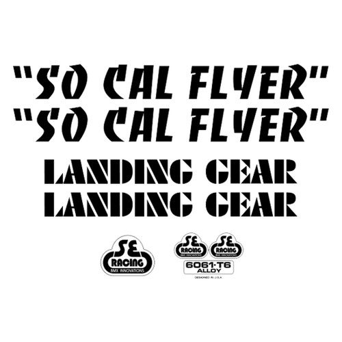 Genuine SE Bikes Decal Set SoCal Flyer Black 4348