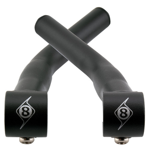 Origin8 Comp-Lite Alloy Bar Ends Long "L" Bend Black 33879