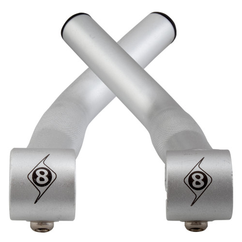Origin8 Comp-Lite Alloy Bar Ends Long "L" Bend Silver 33880