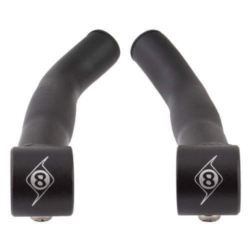 Origin8 Comp-Lite Alloy Bar Ends Short "Ski" Bend Black 33881