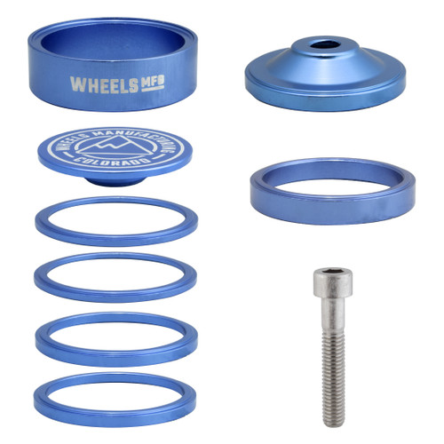 Wheels MFG StackRight Headset Spacer Kit Blue SRHS-PKIT1-6