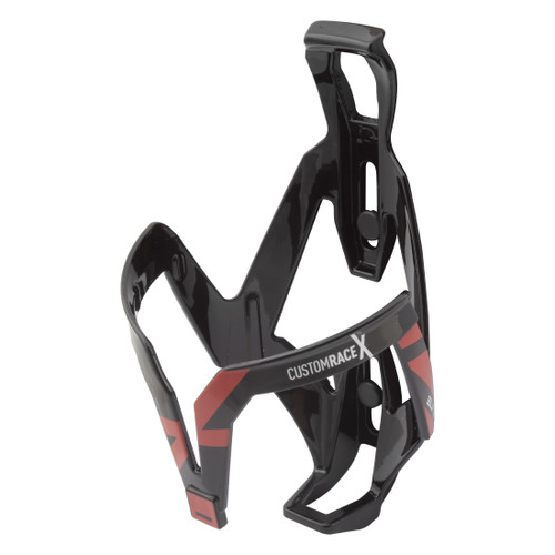 Elite Custom Race X Bottle Cage Black Glossy/Red 240111