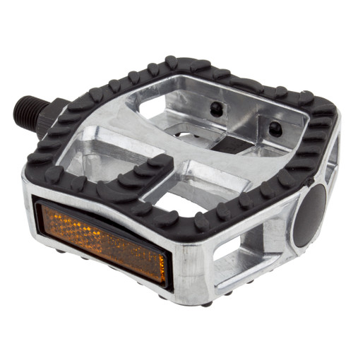 Sunlite Alloy Cruiser Platform Pedals Rubber Grip and Chromoly Spindle 1/2" 41348