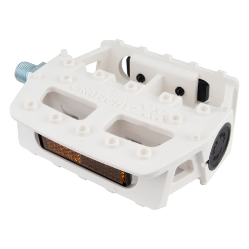 MKS Grafight-XX BMX Pedals Concave Fiberglass-Composite Body 9/16" White GRAFIGHT-XX
