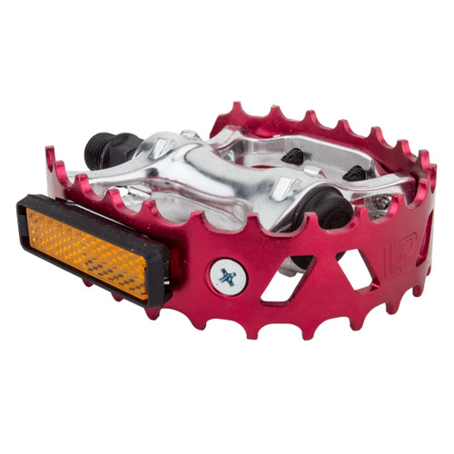 Black Ops 747 Bear Trap Caged Pedal 9/16" Red 41957