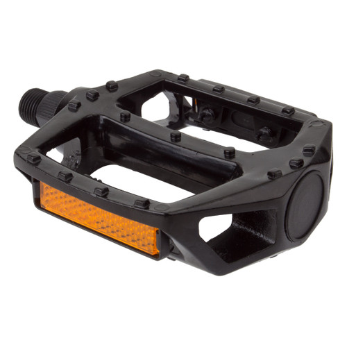 Sunlite MX Alloy Platform Pedals Non-Slip Studs and Toe Clip Compatibility 9/16" Black 41558