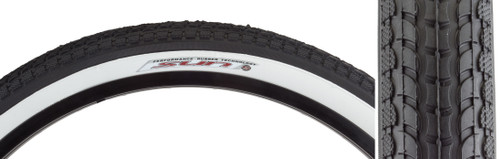 Sunlite Cruiser 24x2.125 Clincher Bike Tire Bk/Wht 60250