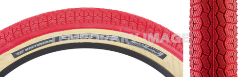 Vintage-Style 26x3.5 BMX Tire Rd/Tan SE-TI-SPD26235-RD