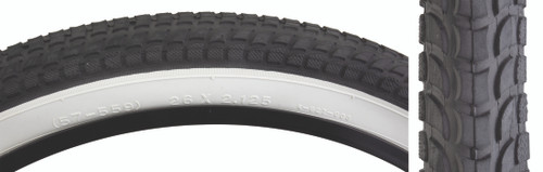 Sunlite Cruiser 927 26 x 2.125 Balloon Bicycle Tire Bk/Wht 60155
