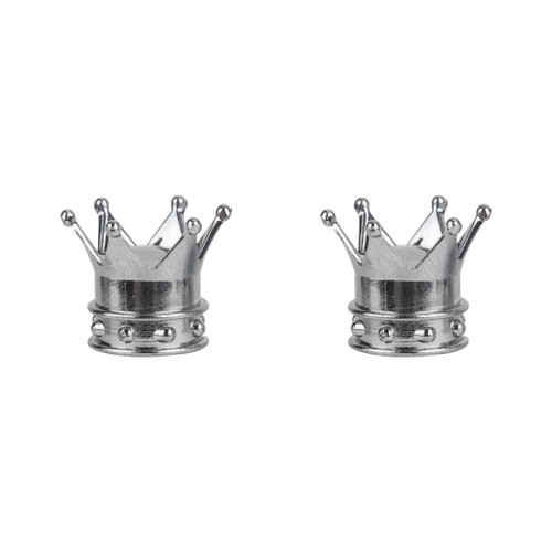 Trik Topz Bicycle Valve Caps Crown Chrome CWC-CH-2PK