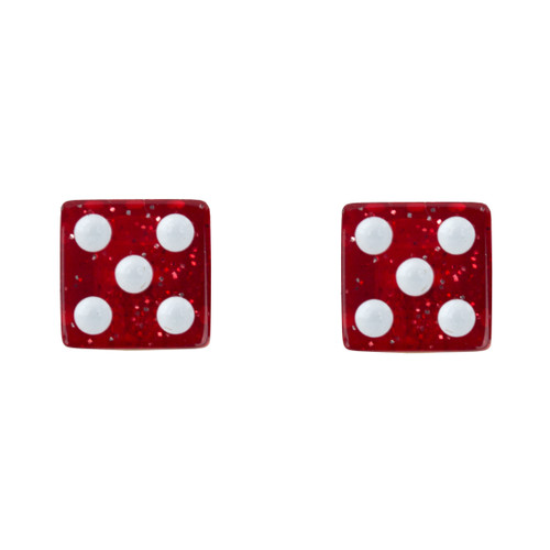 Trik Topz Bicycle Valve Caps Dice Glitter Red DIC-RG-2PK