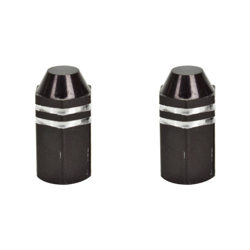 Trik Topz Bicycle Valve Caps Finned Black HFC-BK-2PK
