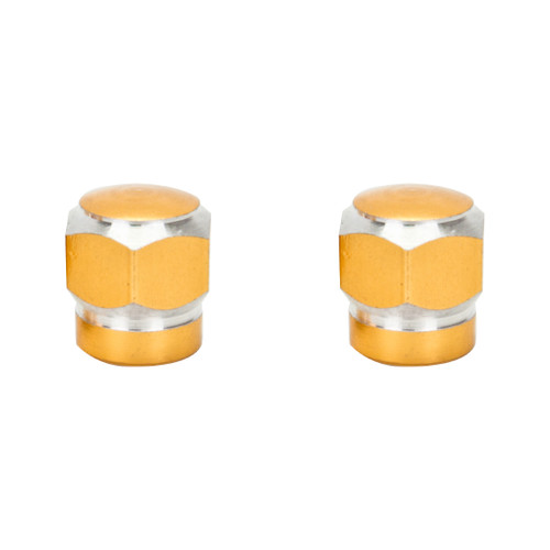 Trik Topz Bicycle Valve Caps Hex 2-Tone Gold HTC-GD-2PK
