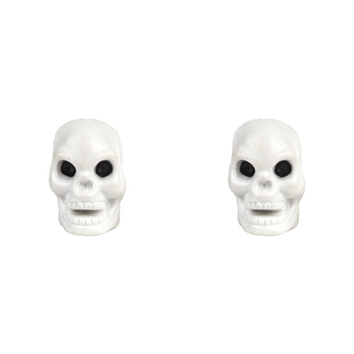 Trik Topz Bicycle Valve Caps Skull-only White SHC-WT-2PK