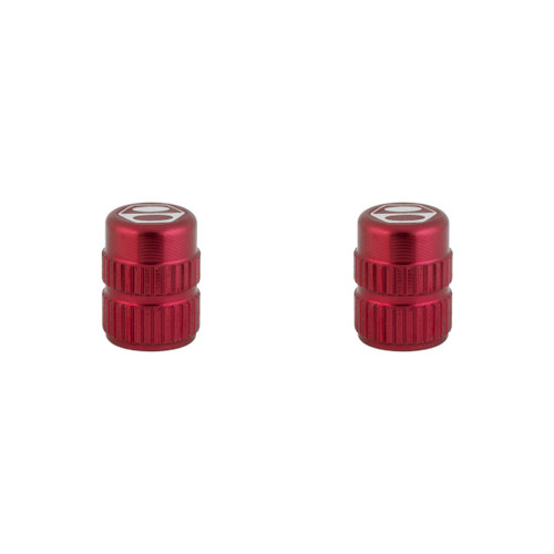 Box One CNC Machined Aluminum Valve Caps Schrader Red BX-VC14S0000-RD