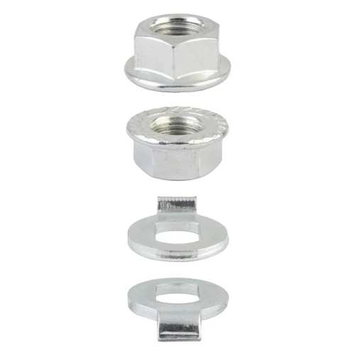 Sunlite M14x1.50mm eBike Axle Nut and Non-Turn Washer, Flanged Pair 372259