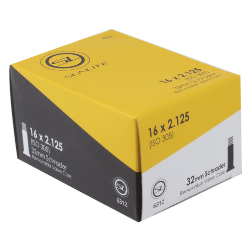 Sunlite Schrader Valve Tube 16x2.125, 32mm Stem, Durable and Reliable 6312