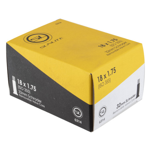 Sunlite Schrader Valve Tube 18x1.75, 32mm, Durable Rubber, Reliable Air Maintenance 6314
