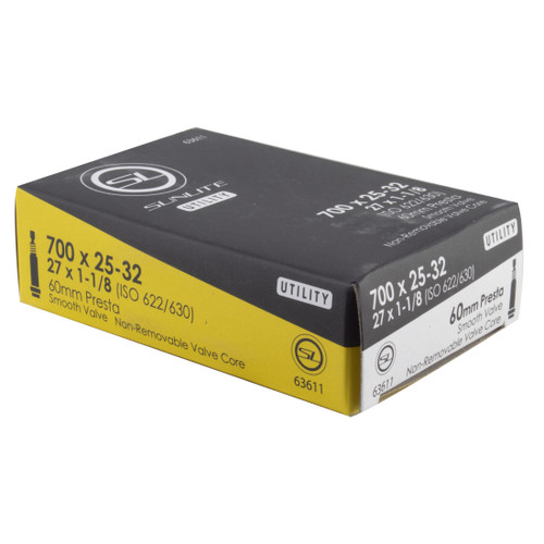Sunlite Utili-T Presta Valve Bike Tubes 700x25-32, Smooth Stem 63611
