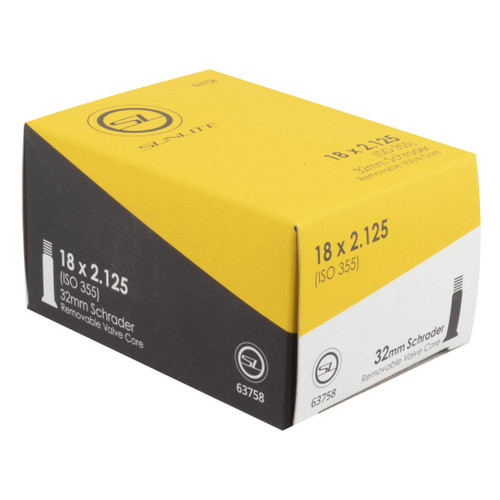 Sunlite Schrader Valve Tube 18x2.125, 32mm, Smooth Stem 63758