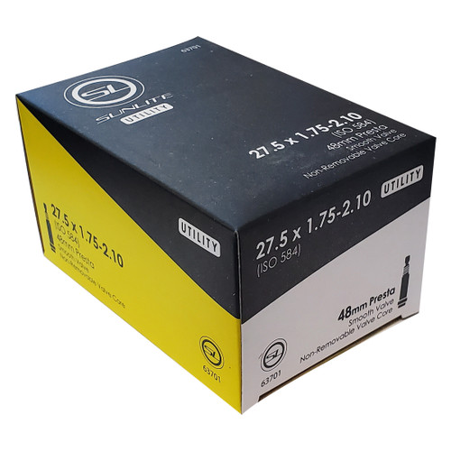 Sunlite 27.5x1.75-2.10 Presta Valve Tubes | Durable PVC, Easy Install 63701