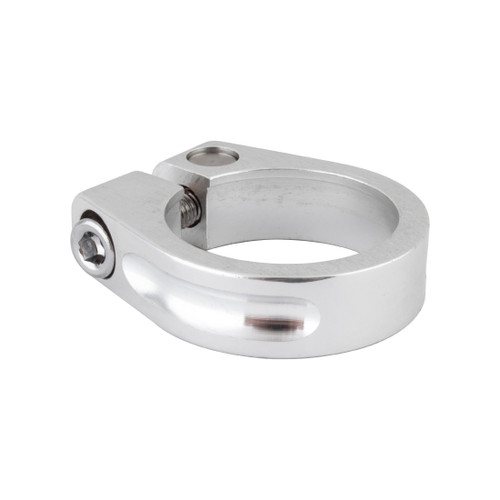 Sunlite Alloy Seat Post Clamp 30.0 Silver - CNC Machined, Chrome Bolt 52143