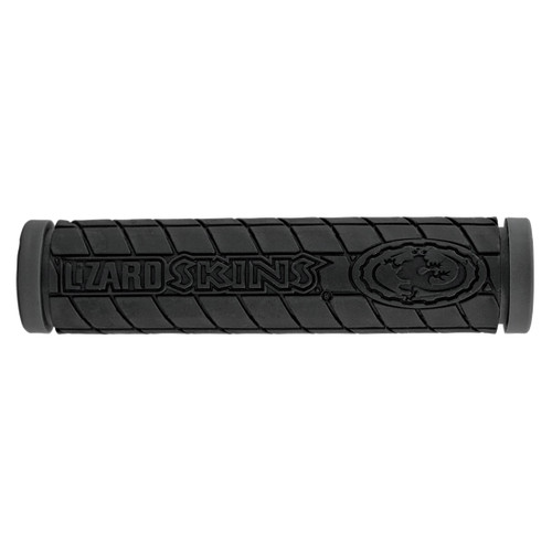 Lizard Skins LOGO Dual Compound MTB Grips 130mm Black/Gray - Durable Anti-Slip Cycling Handles DDMDS100