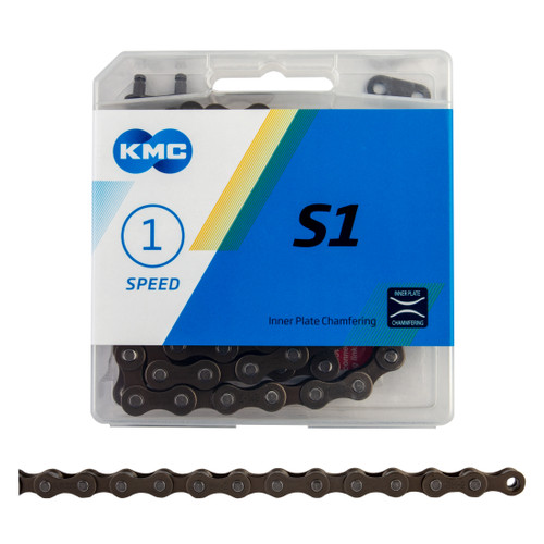 KMC S1 Single Speed Bike Chain - Lightweight, Durable, Anti-Drop 112 Links CN41018