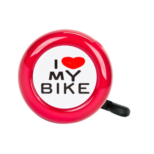 Sunlite I Love My Bike Red Lever Bell Adjustable Handlebar Mount 95654
