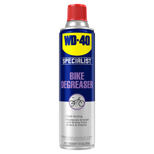 WD-40 Bike Chain Cleaner and Degreaser Aerosol - 10oz, Fast-Acting, Powerful Grease Remover 390241