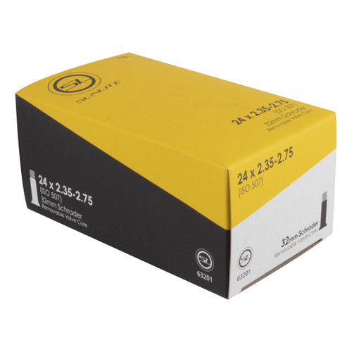 Sunlite Schrader Valve 24x2.35-2.75 Tire Tube, SV, 32mm Valve Stem 63201
