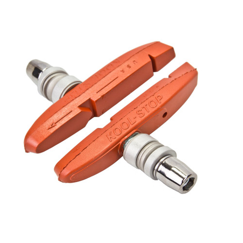 Kool-Stop Supra 2 Brake Pads Water Groove and Threaded Post: Salmon KS-SUP2SA