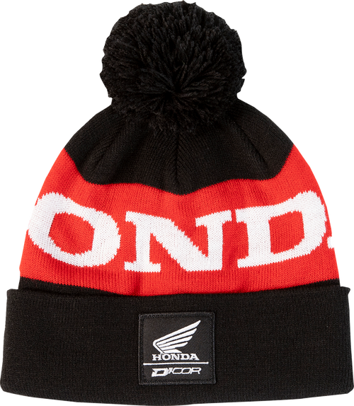 D'Cor Visuals Honda Stripe Beanie - Black/Red 70-129-1